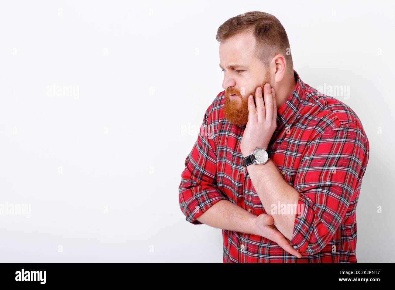 Sofferenza con mal di denti Foto Stock