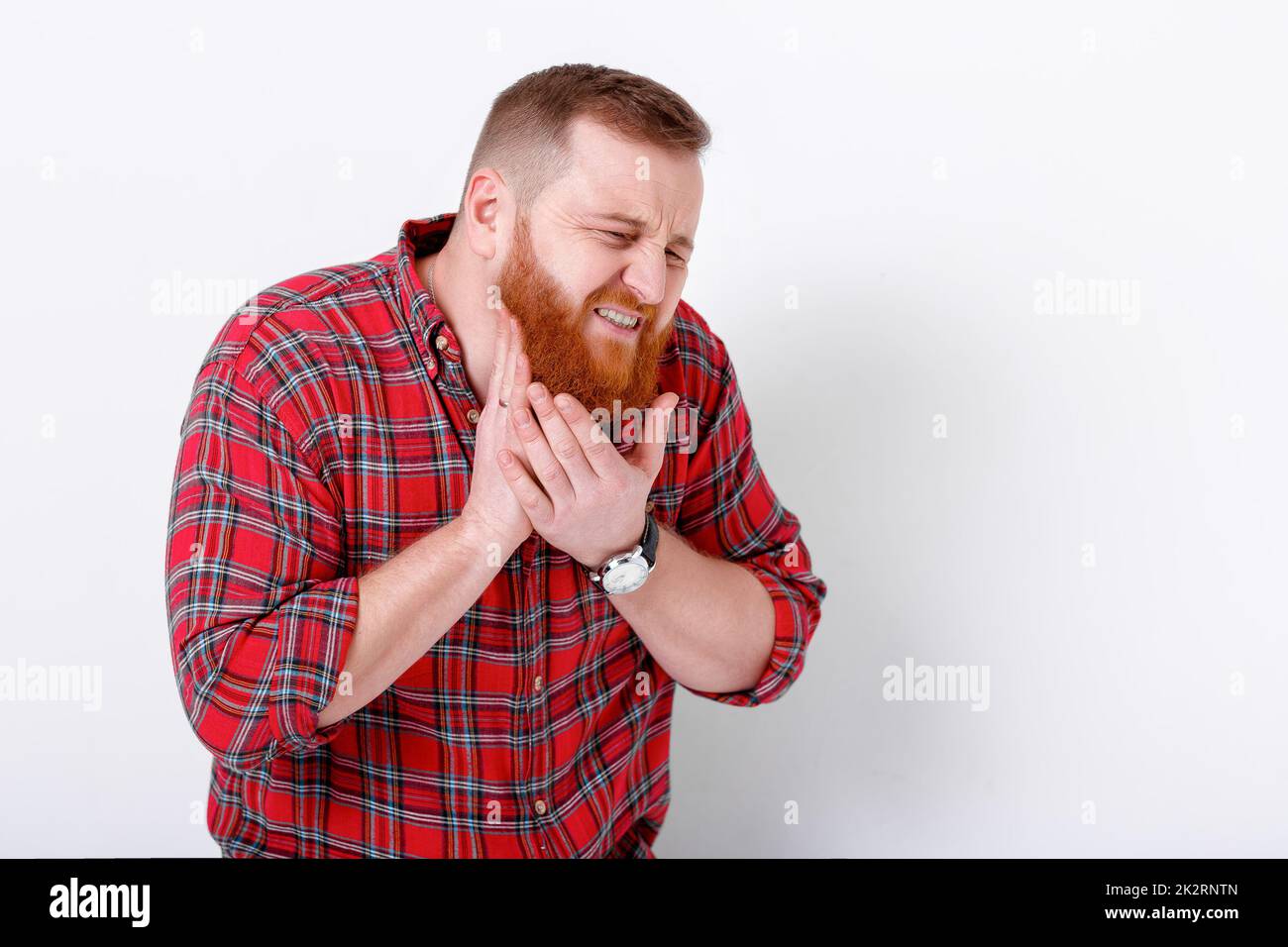 Sofferenza con mal di denti Foto Stock
