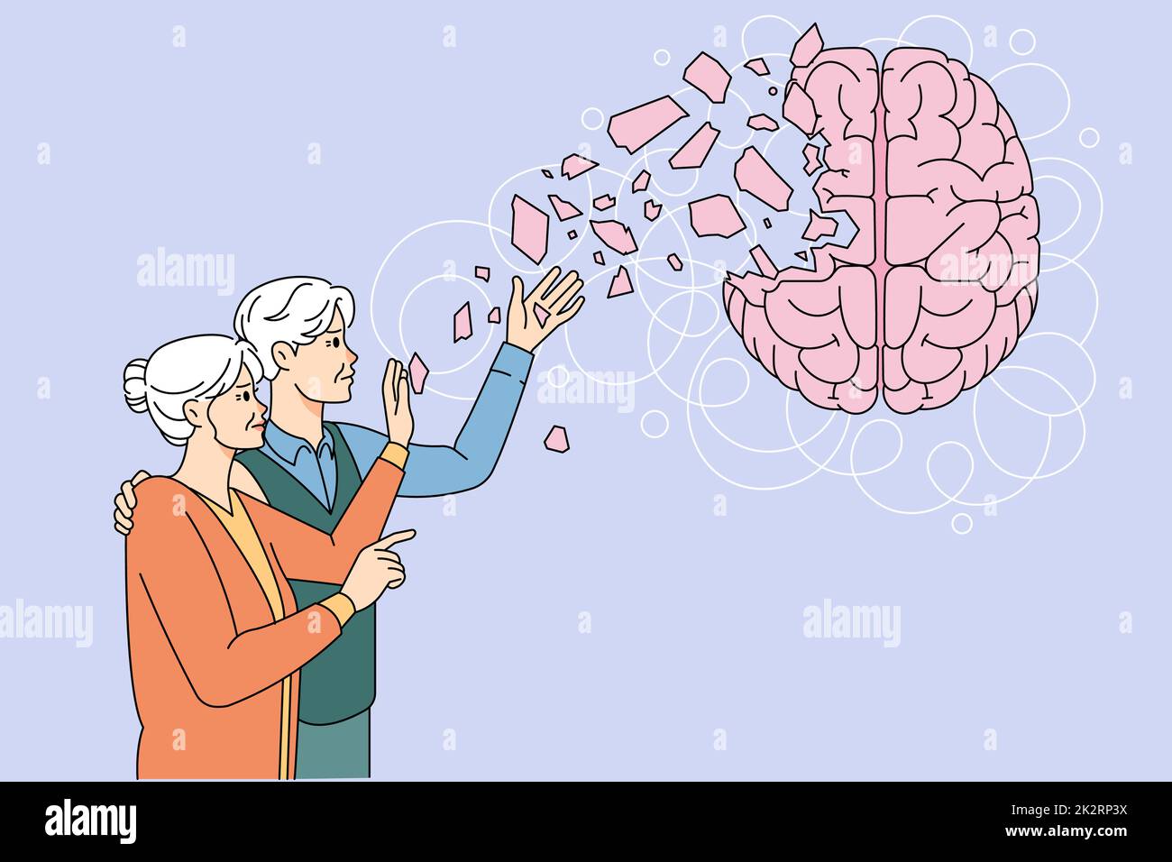 Le persone anziane soffrono di perdita di memoria Foto Stock