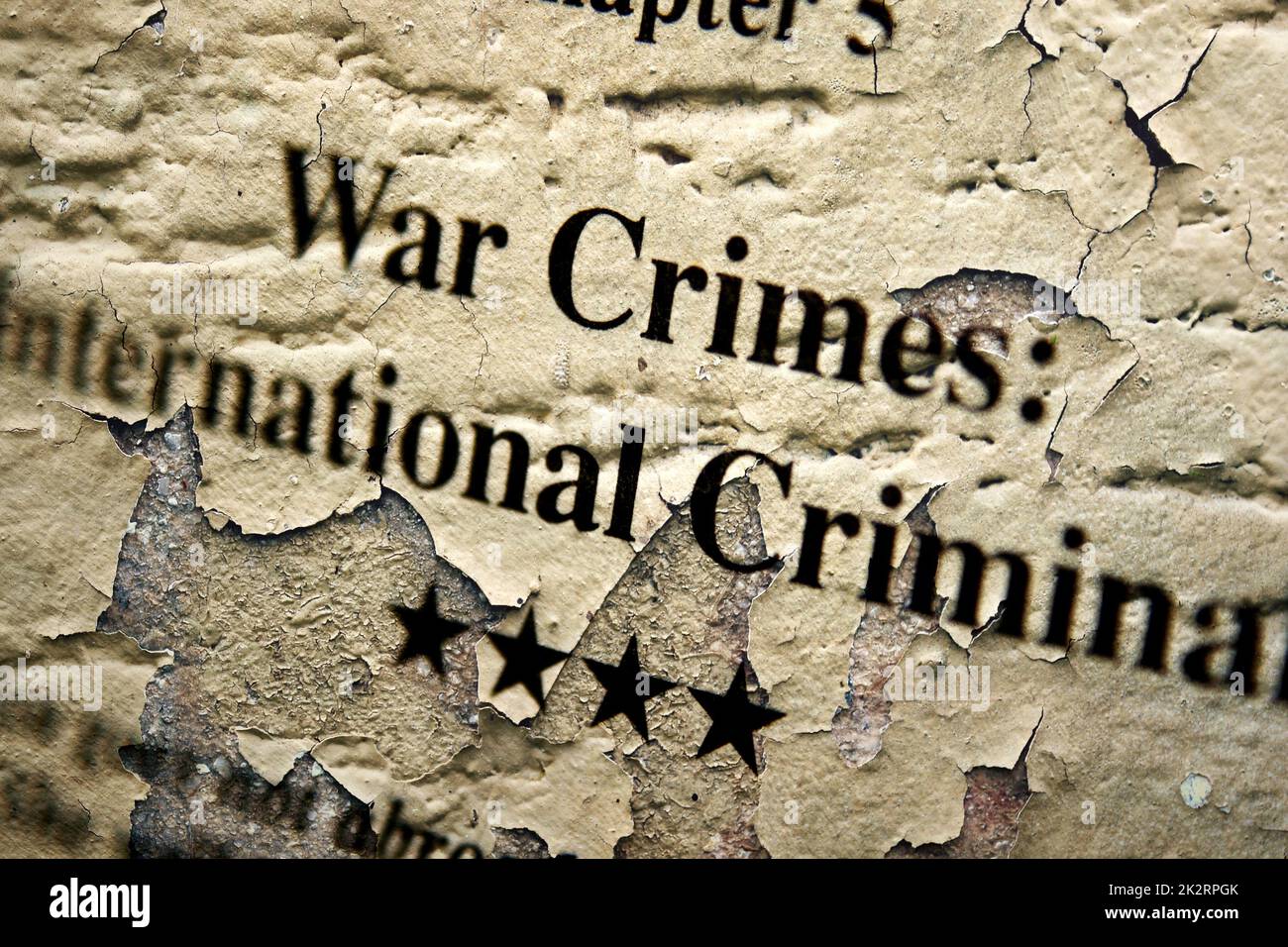 La guerra internation crimini Foto Stock