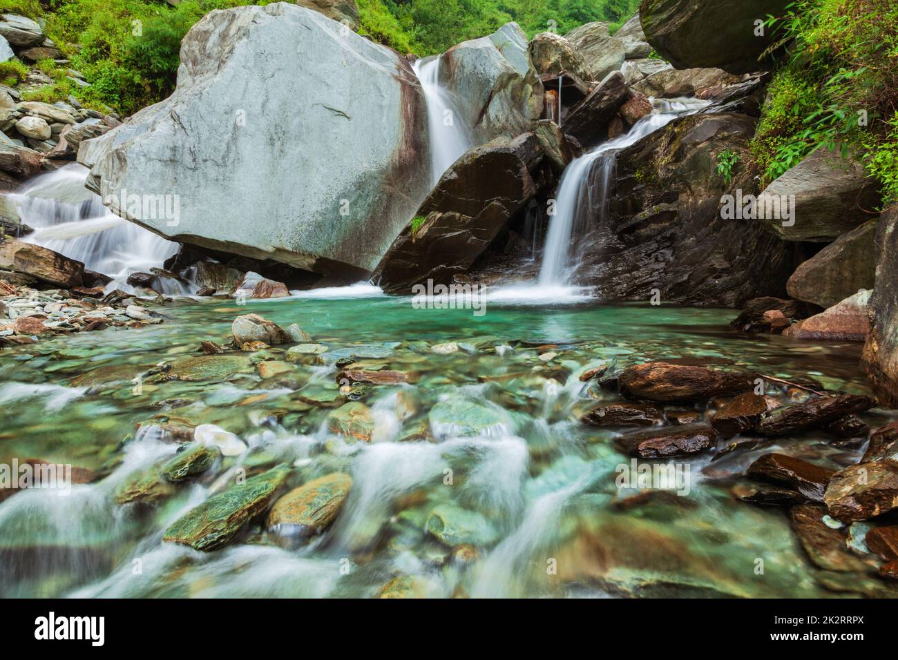 Cascate Bhagsu. Bhagsu, Himachal Pradesh, India Foto Stock