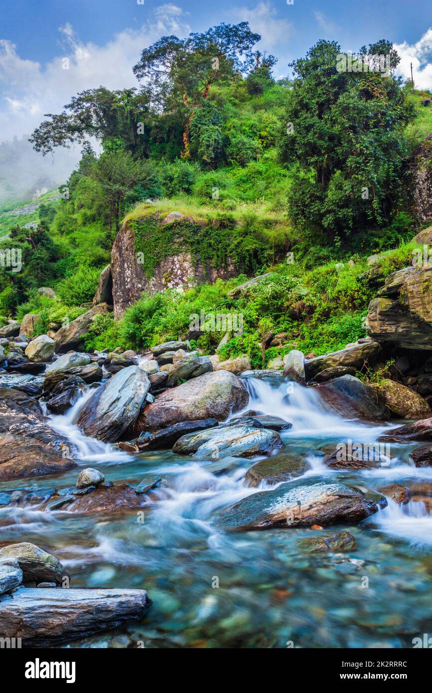 Cascate Bhagsu. Bhagsu, Himachal Pradesh, India Foto Stock