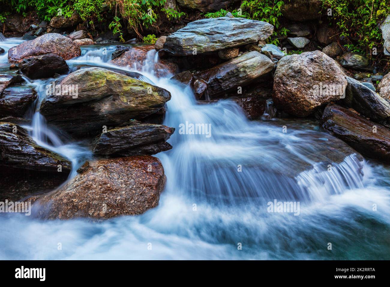 Cascate Bhagsu. Bhagsu, Himachal Pradesh, India Foto Stock