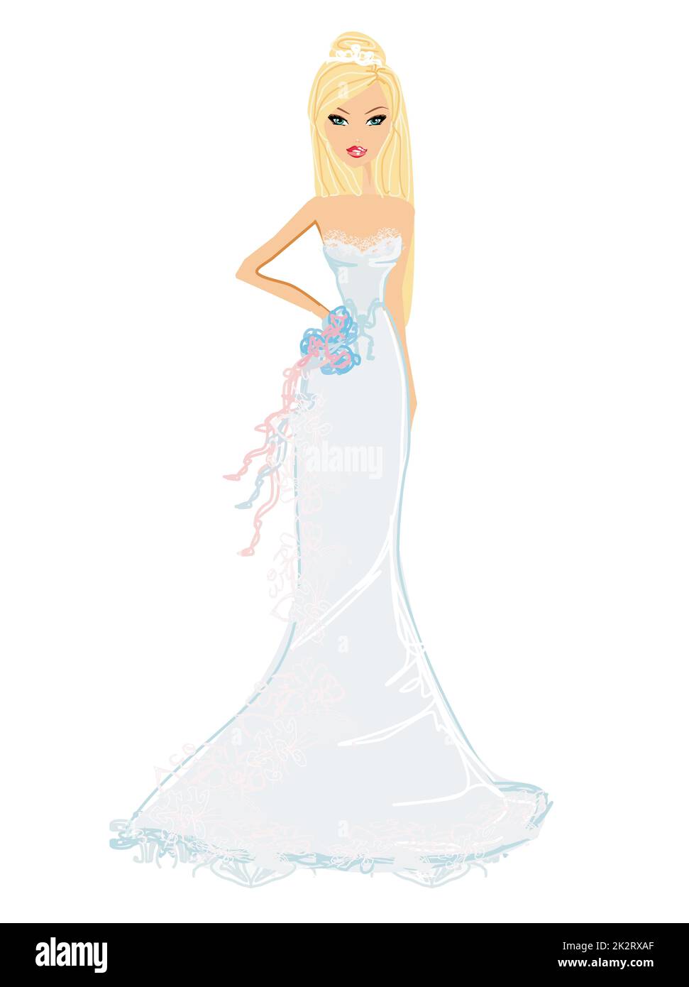 Bella Sposa con fiori Foto Stock