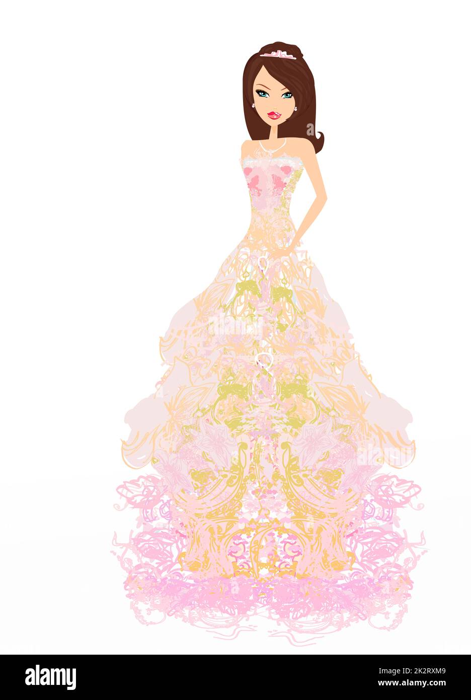 Illustrazione Vettoriale di bellezza-sposa la principessa Foto Stock