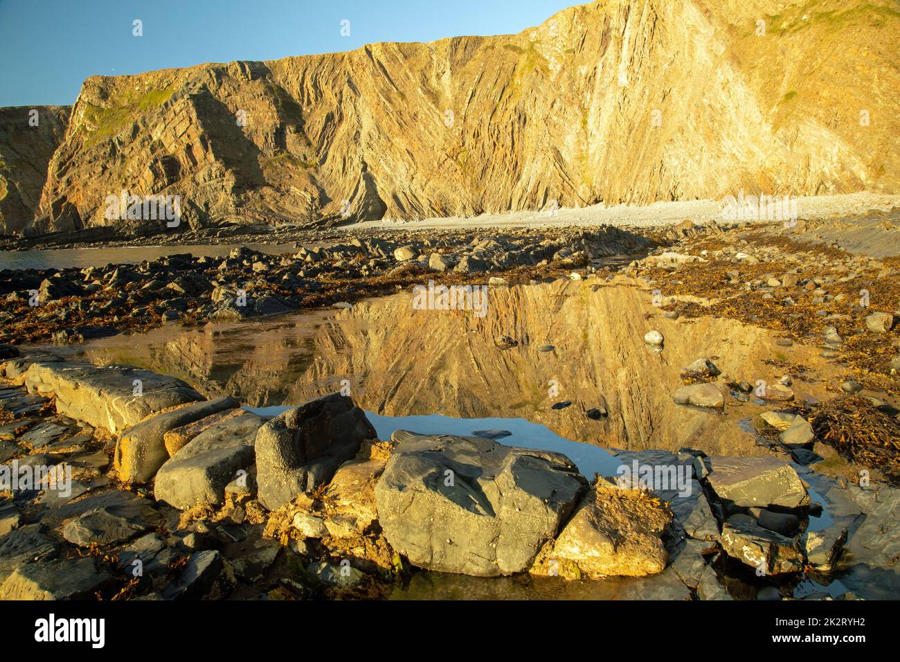 Luce e riflessi ad Hartland Foto Stock