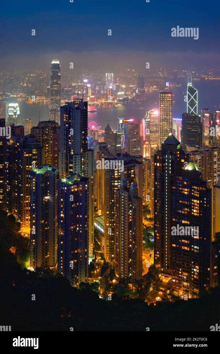 Hong Kong skyline di grattacieli cityscape view Foto Stock