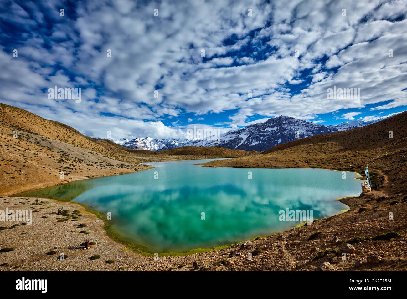 Lago Dhankar in Himalaya Foto Stock
