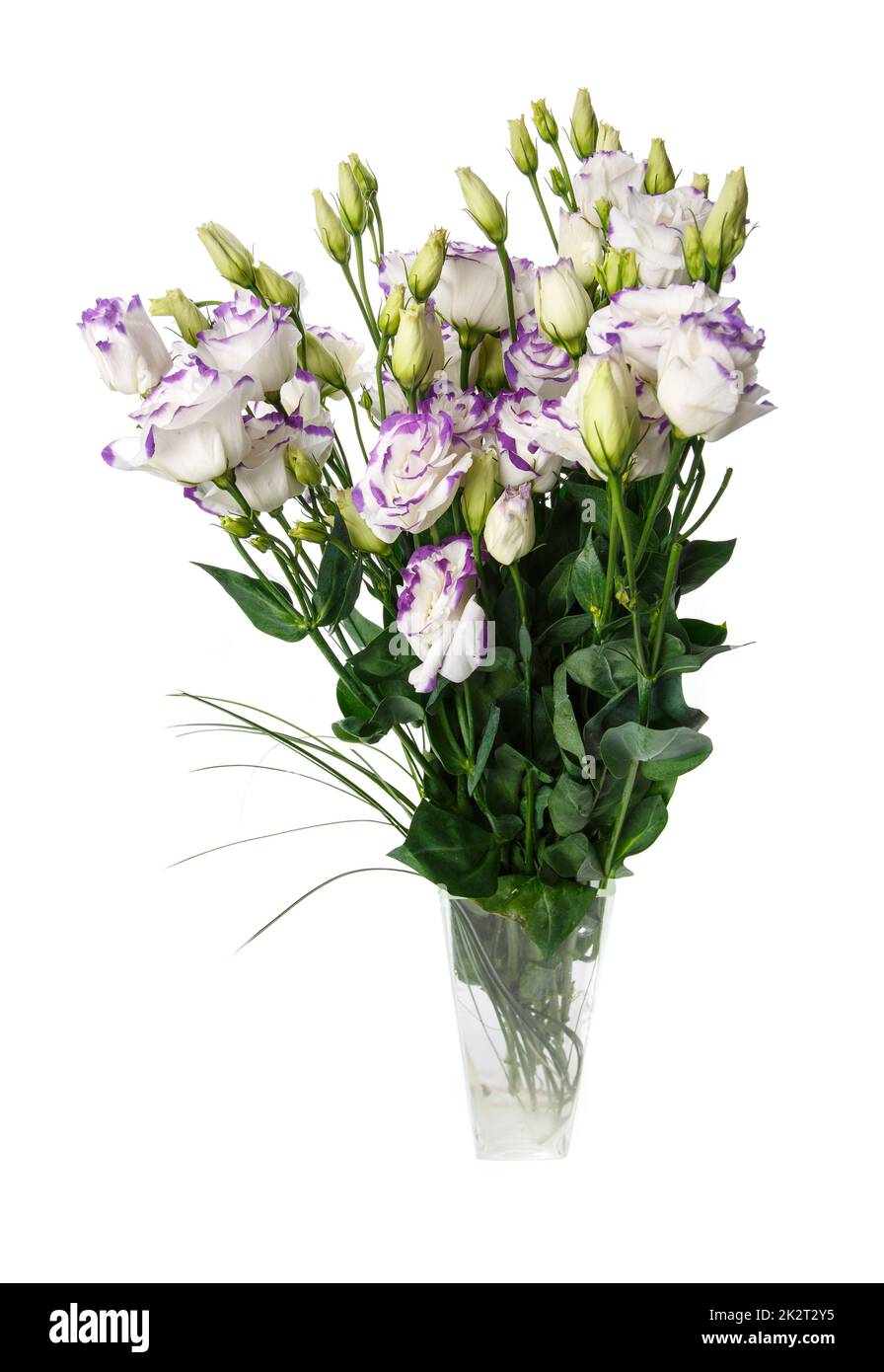 Enorme Vaso con fiori finti isolato su bianco Foto stock - Alamy