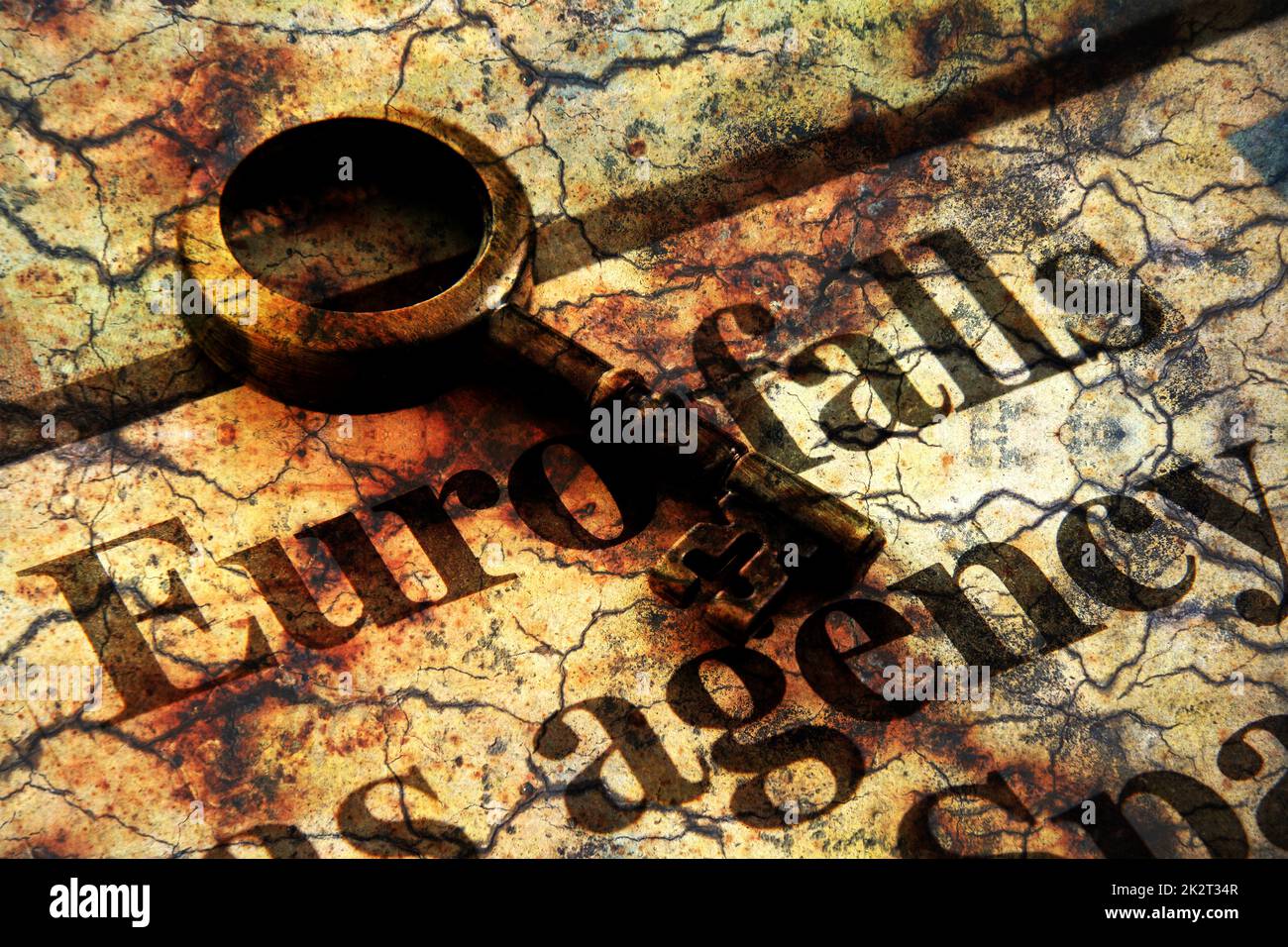 Headline news Euro scende Foto Stock