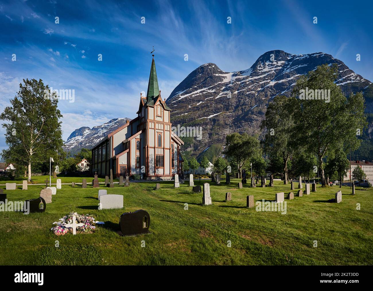 HOV Church, Sunndalsøra, Sunndal, Møre og Romsdal, Norvegia Foto Stock