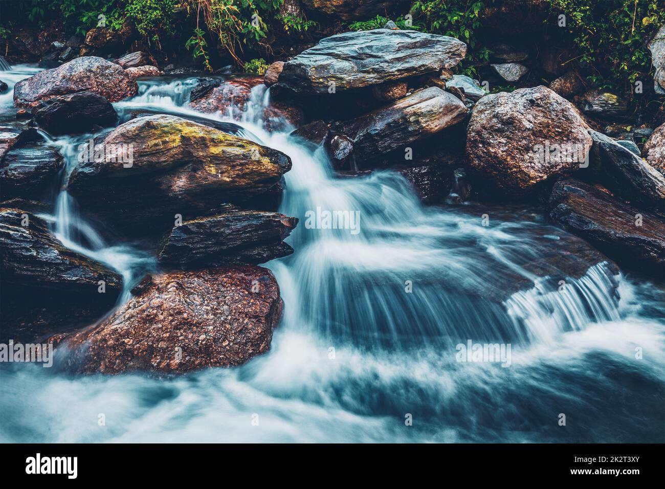 Cascate Bhagsu. Bhagsu, Himachal Pradesh, India Foto Stock