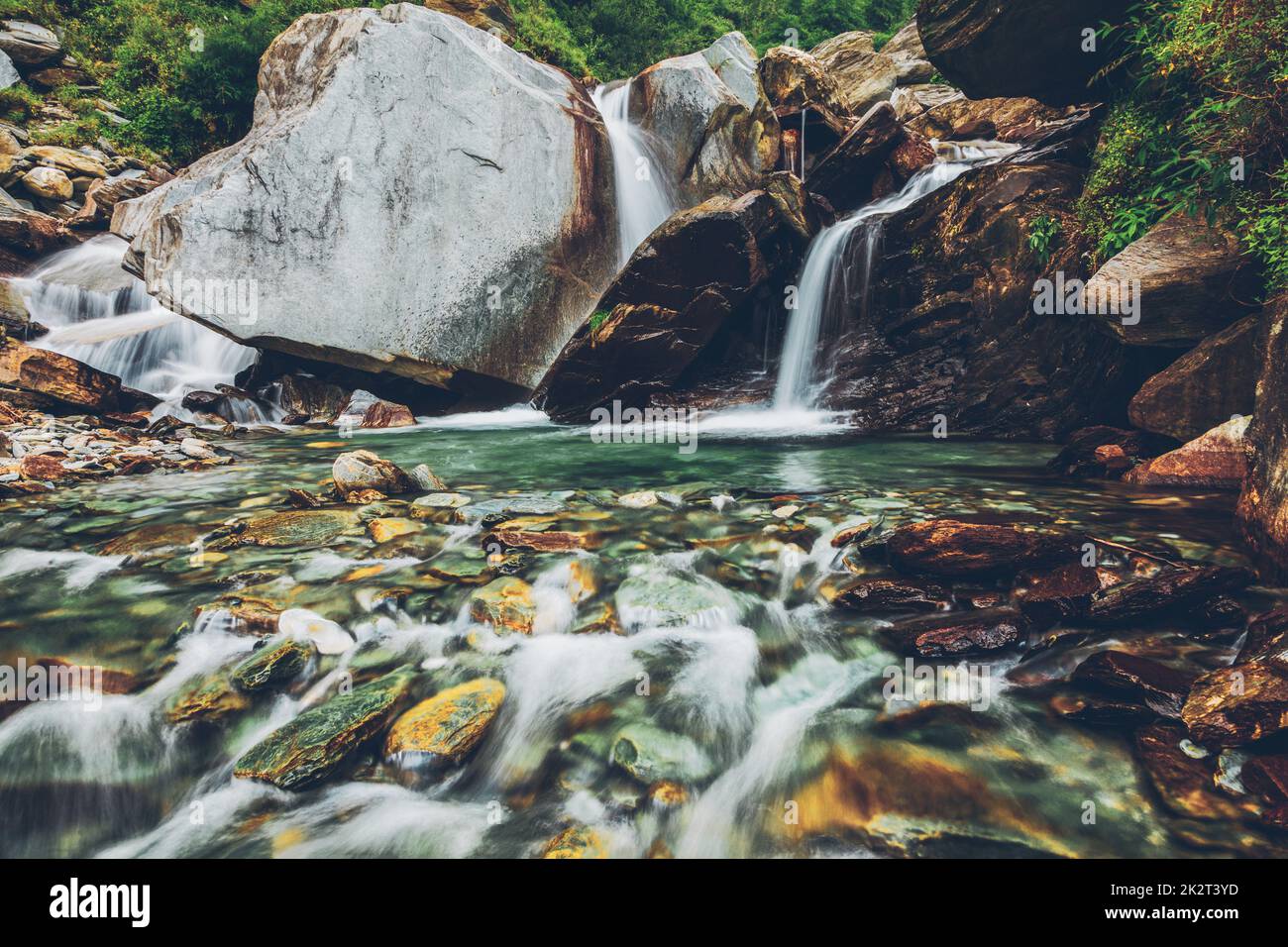 Cascate Bhagsu. Bhagsu, Himachal Pradesh, India Foto Stock