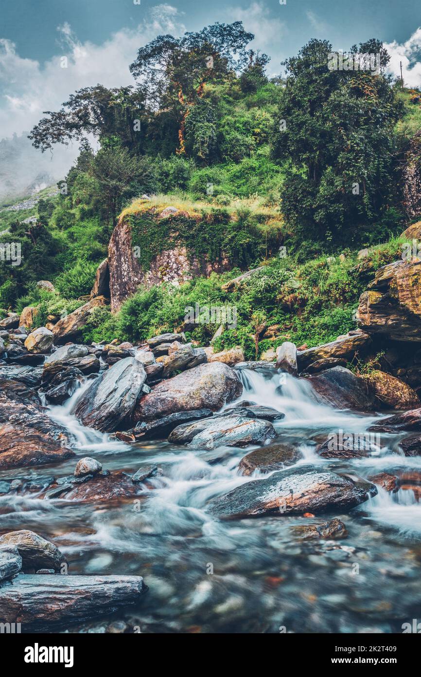 Cascate Bhagsu. Bhagsu, Himachal Pradesh, India Foto Stock