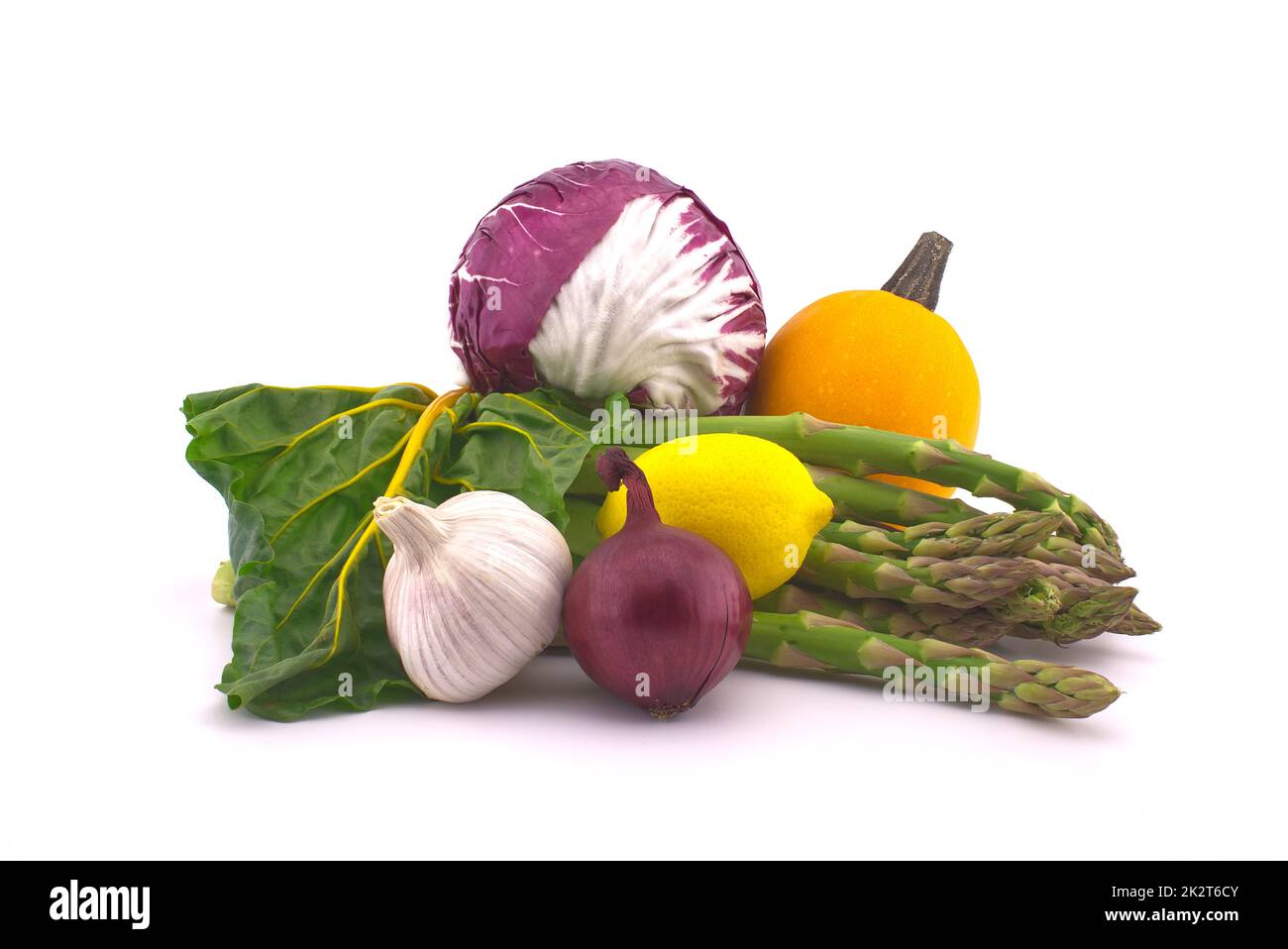 Assortimento di verdure fresche colorate sane Foto Stock