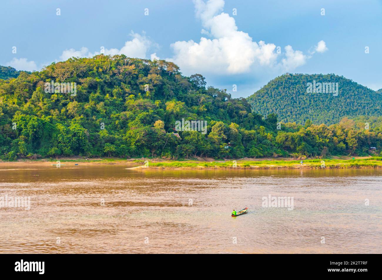Panorama del fiume Mekong paesaggio e Luang Prabang Laos. Foto Stock