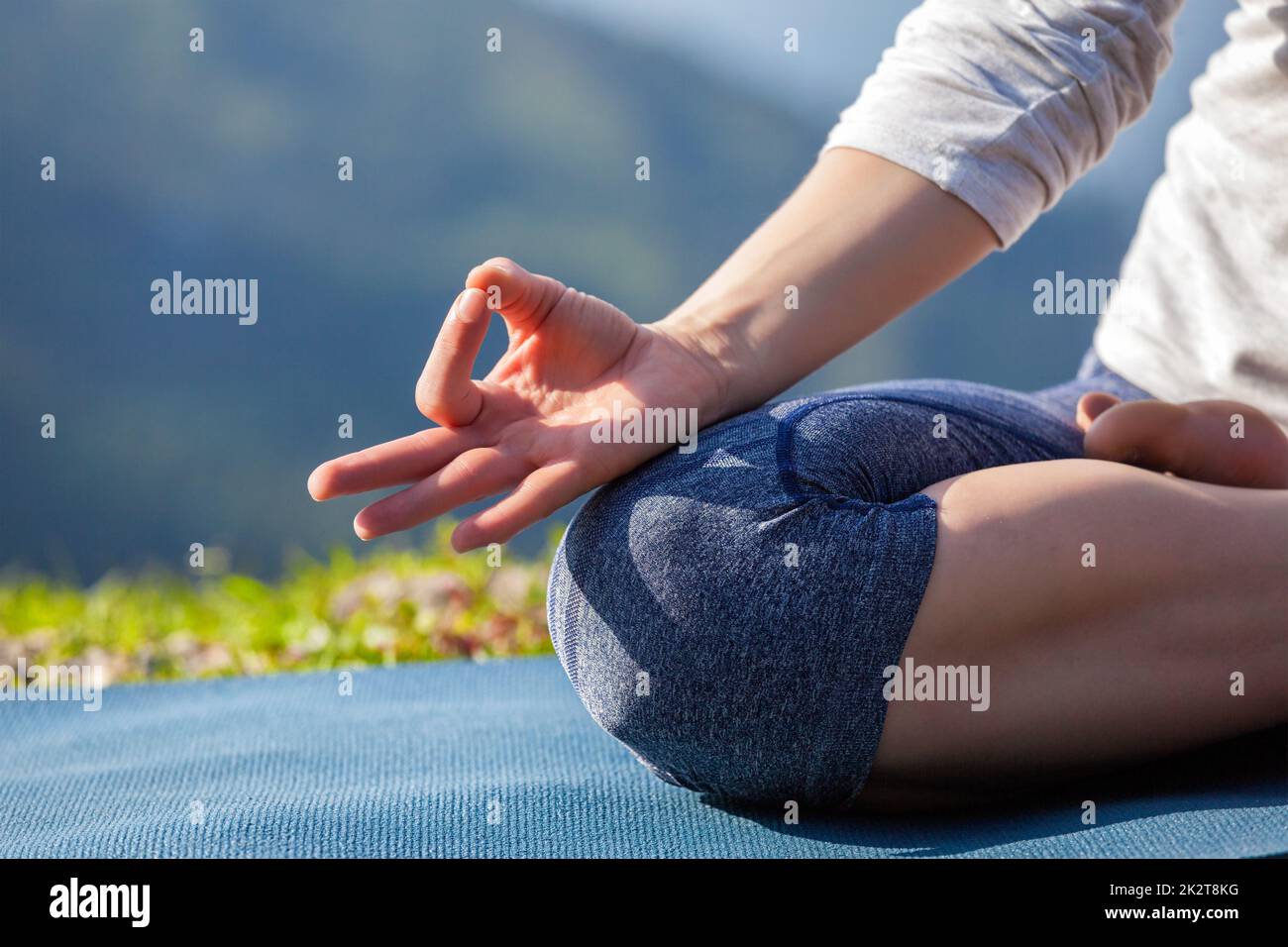 Close up Padmasana lotus pongono Foto Stock