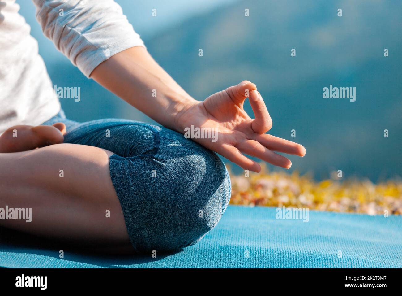 Close up Padmasana lotus pongono Foto Stock