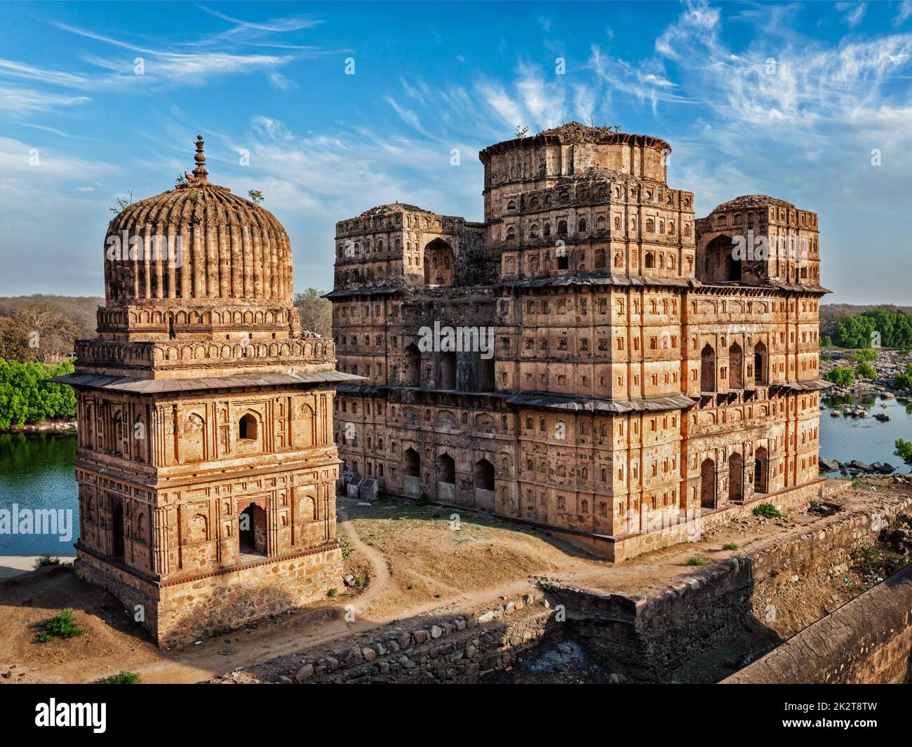 Royal cenotaphs di Orchha, India Foto Stock