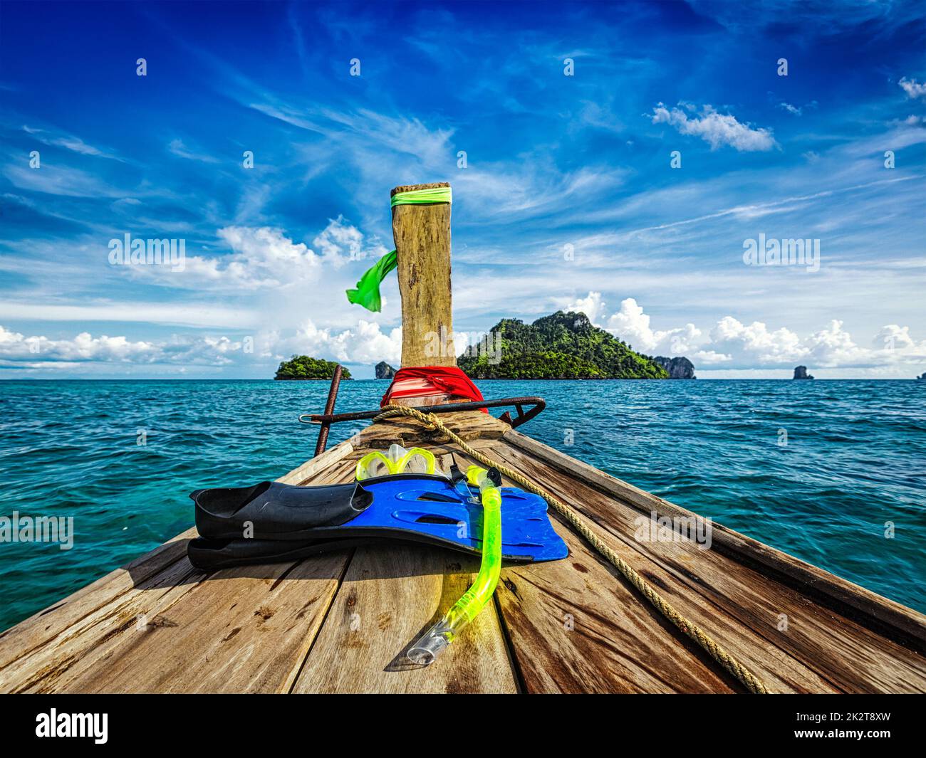Set di snorkeling in barca Foto Stock