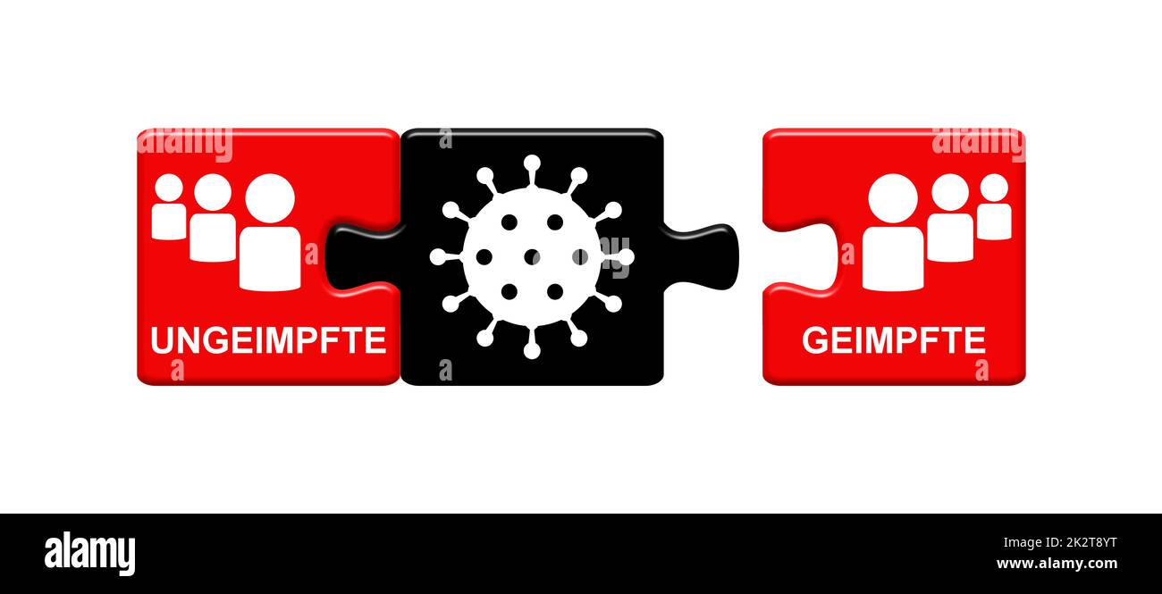 Puzzle Button Coronavirus - popolazione vaccinata e non vaccinata tedesca Foto Stock