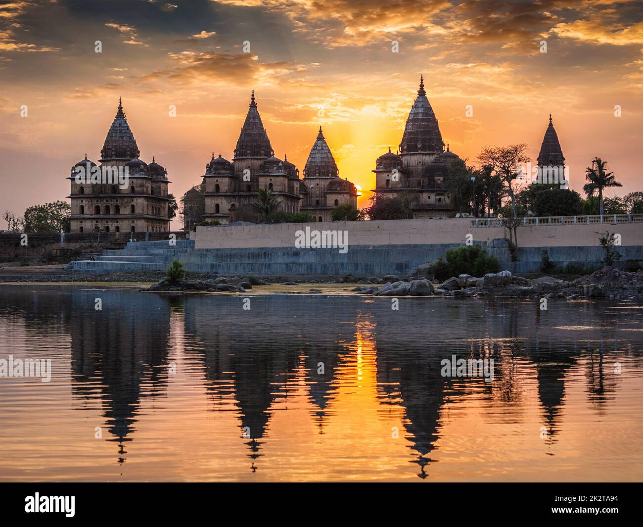 Royal cenotaphs di Orchha, Madhya Pradesh, India Foto Stock