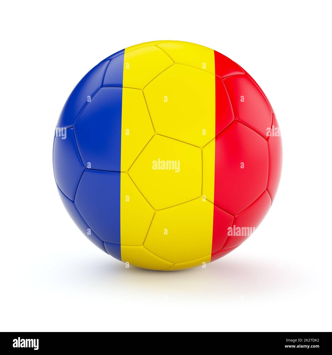 Calcio pallone con bandiera della Romania Foto Stock