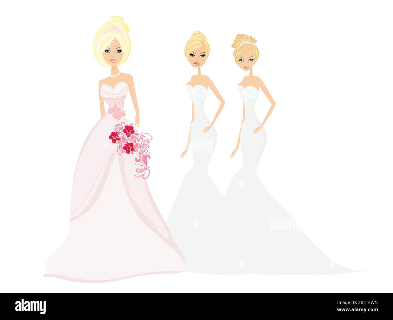 Sposa con bridesmaids Foto Stock