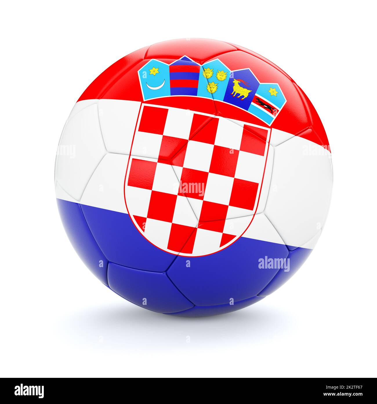 Calcio pallone con bandiera della Croazia Foto Stock