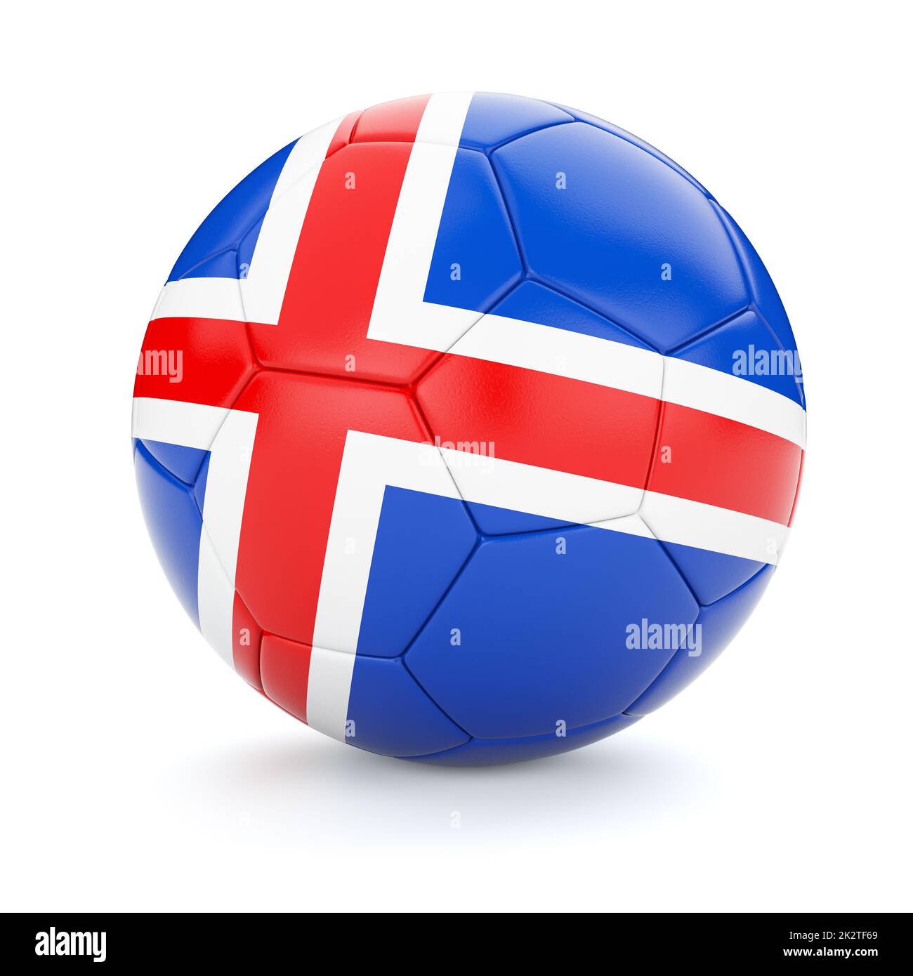 Calcio pallone con bandiera dell'Islanda Foto Stock