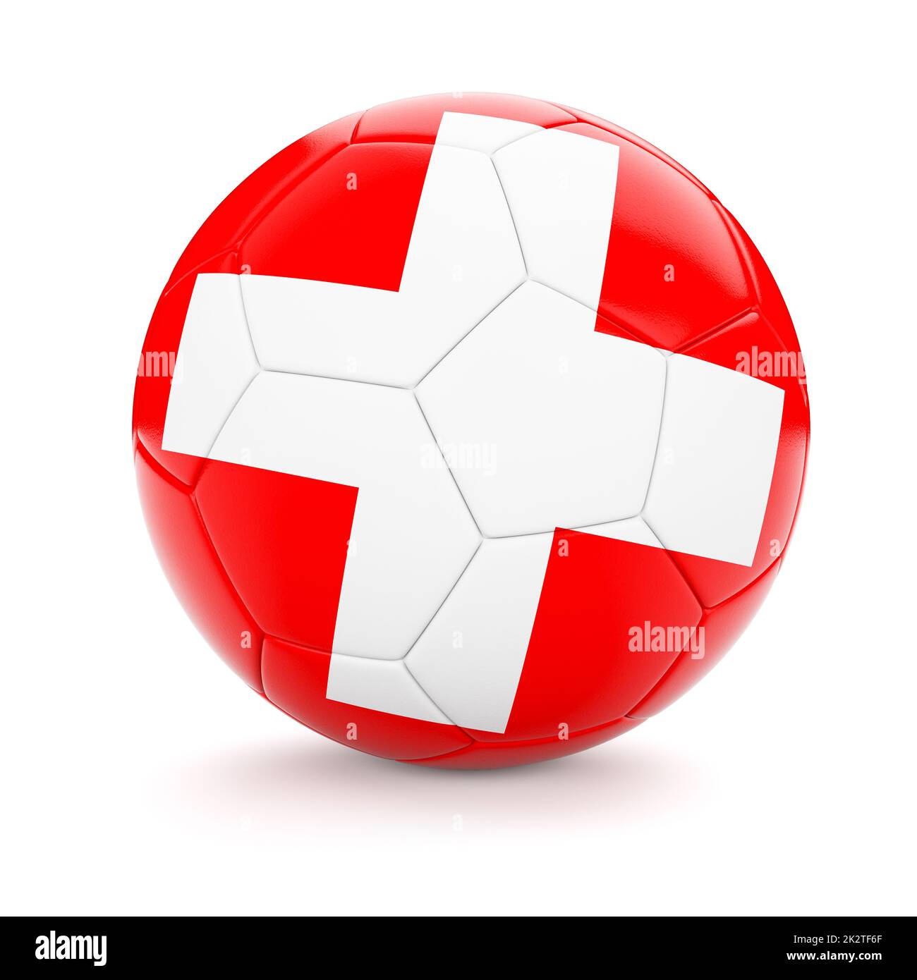 Calcio pallone con bandiera della Svizzera Foto Stock