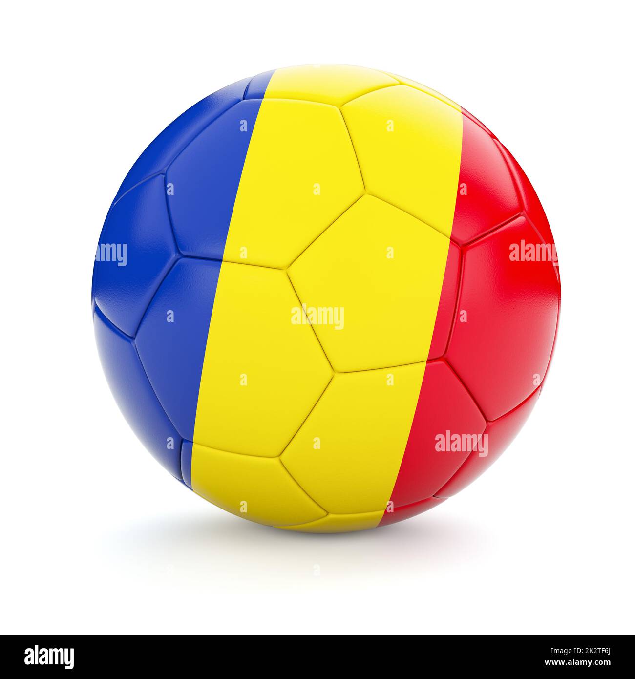 Calcio pallone con bandiera della Romania Foto Stock