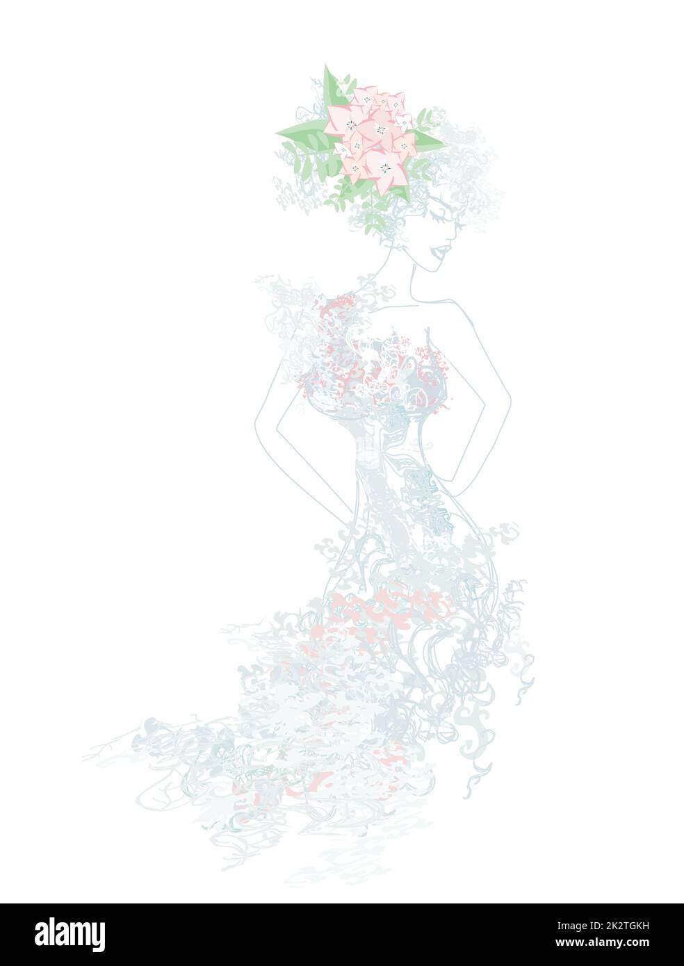 Abstract bella donna floreale Foto Stock