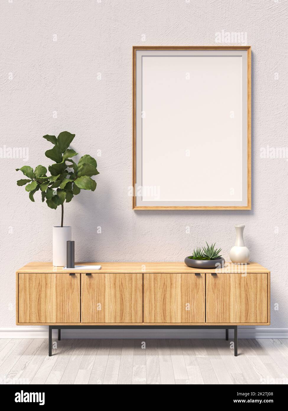 Mock up poster cornici verde succulente pianta e in interni moderni Foto Stock