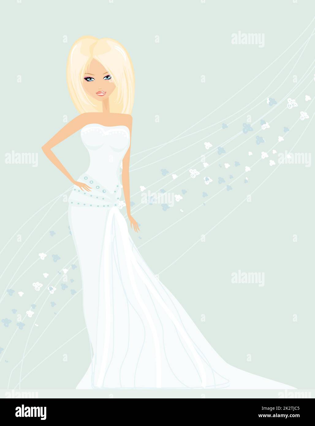 Bella bionda sposa card Foto Stock