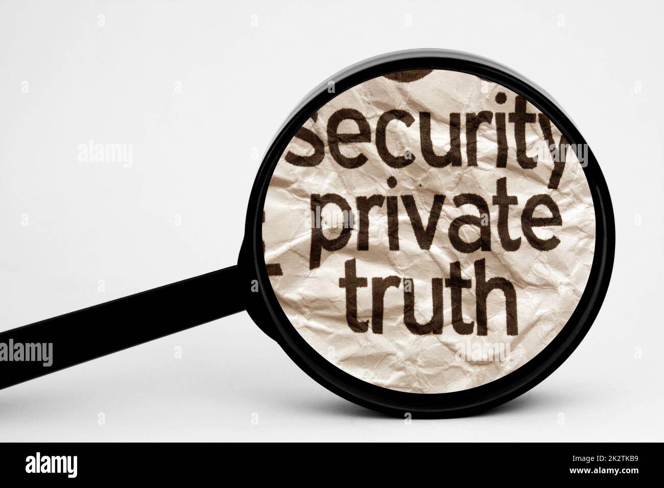 Sicurezza concetto di verità privata Foto Stock