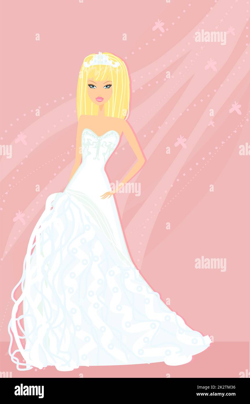 Bella bionda sposa card Foto Stock