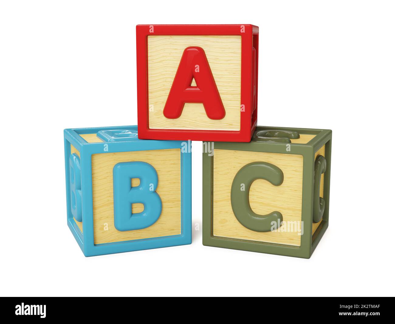 ABC blocchi di costruzione isolati Foto Stock