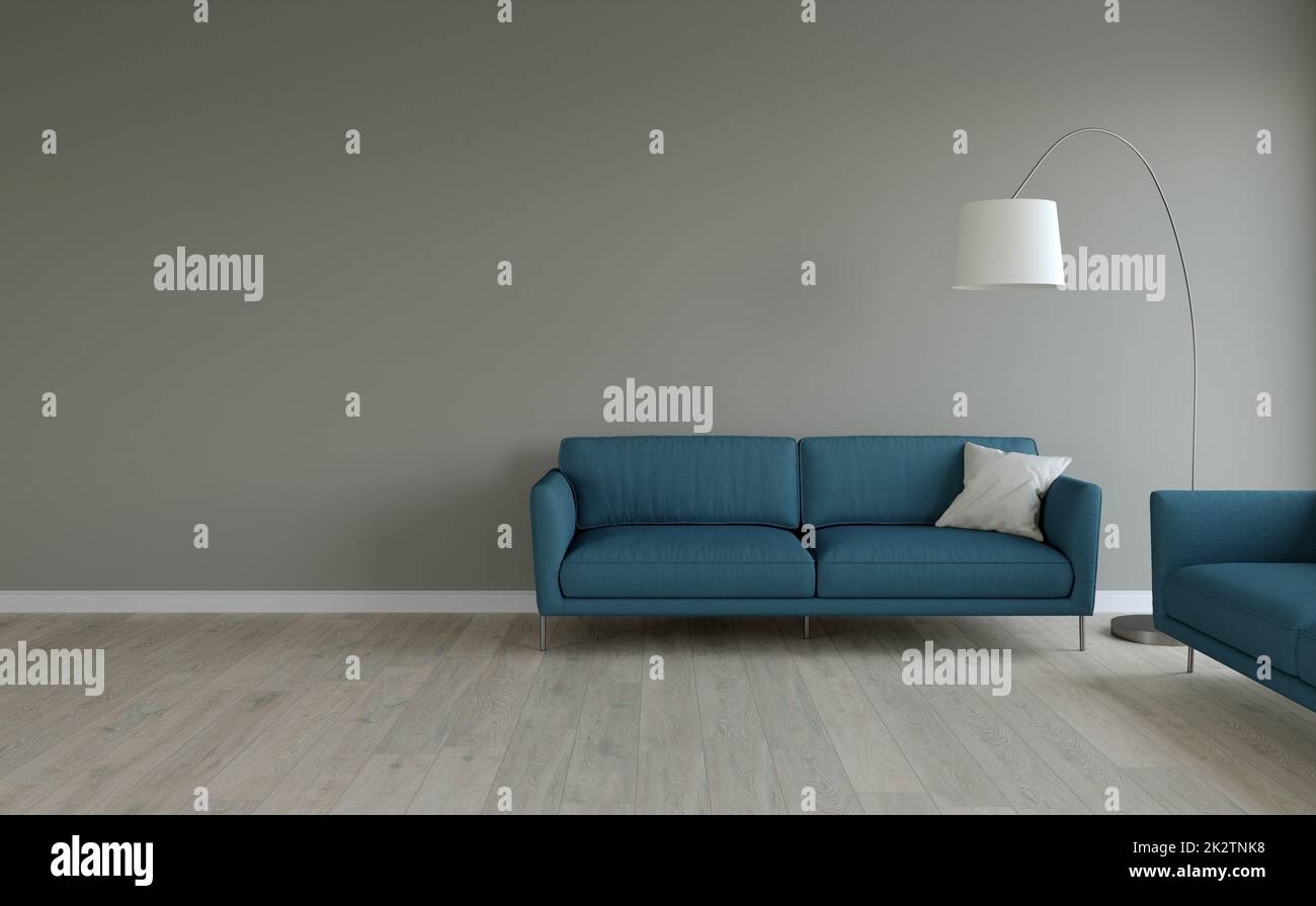 Visualizzazione 3D dell'interno del soggiorno. Foto Stock