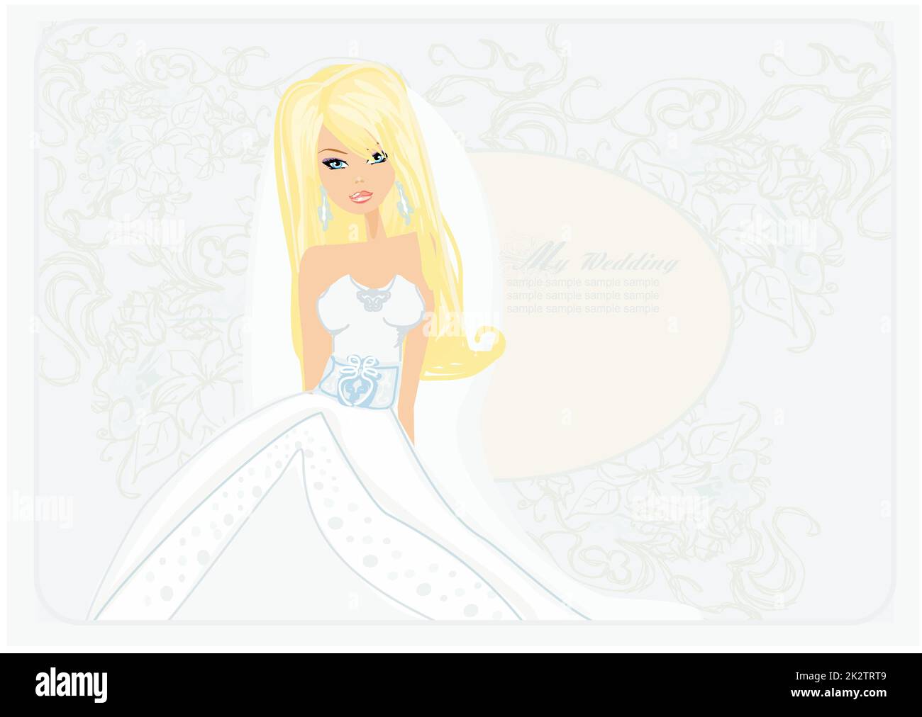 Bella bionda sposa card Foto Stock