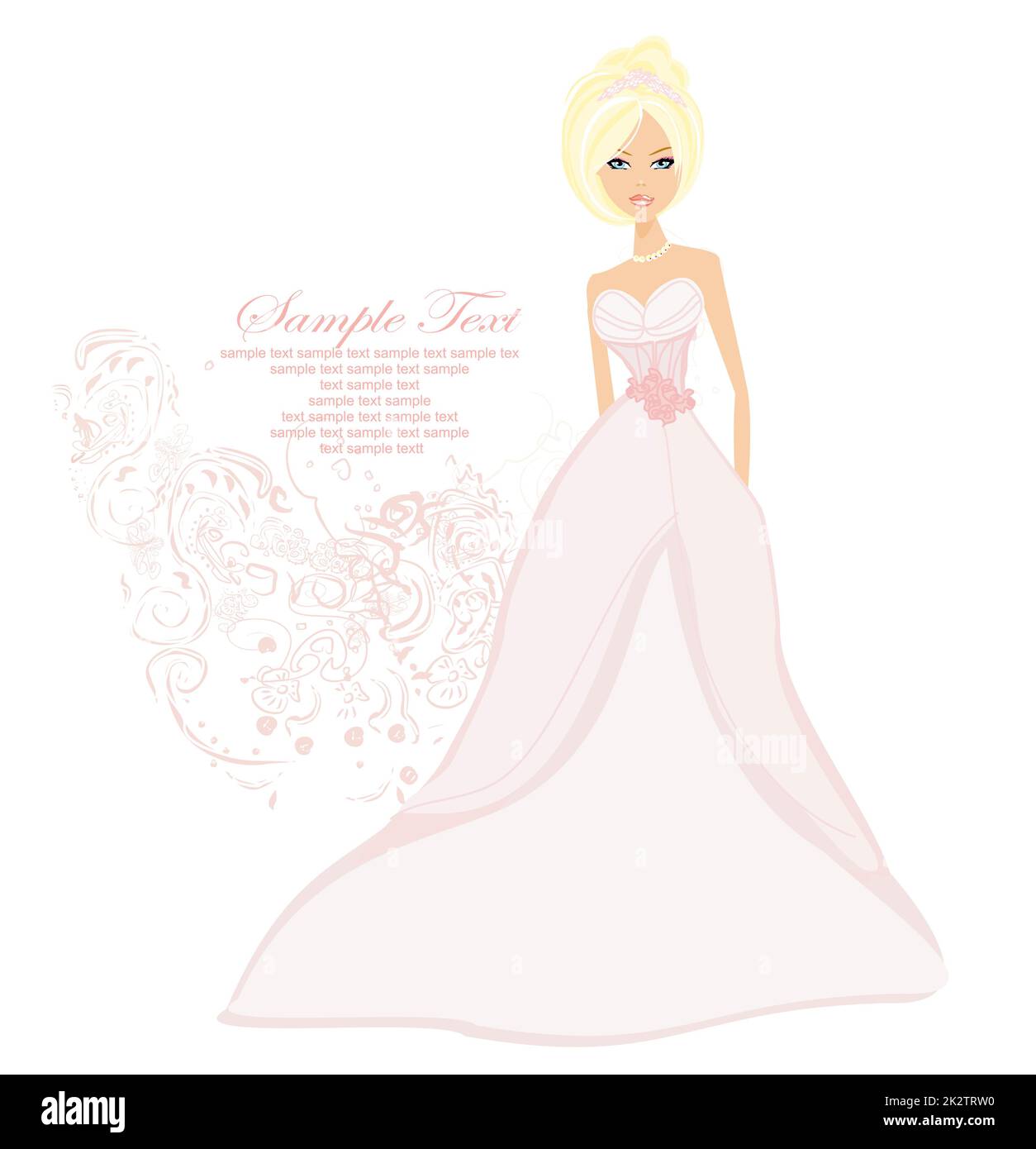 Bella bionda sposa card Foto Stock