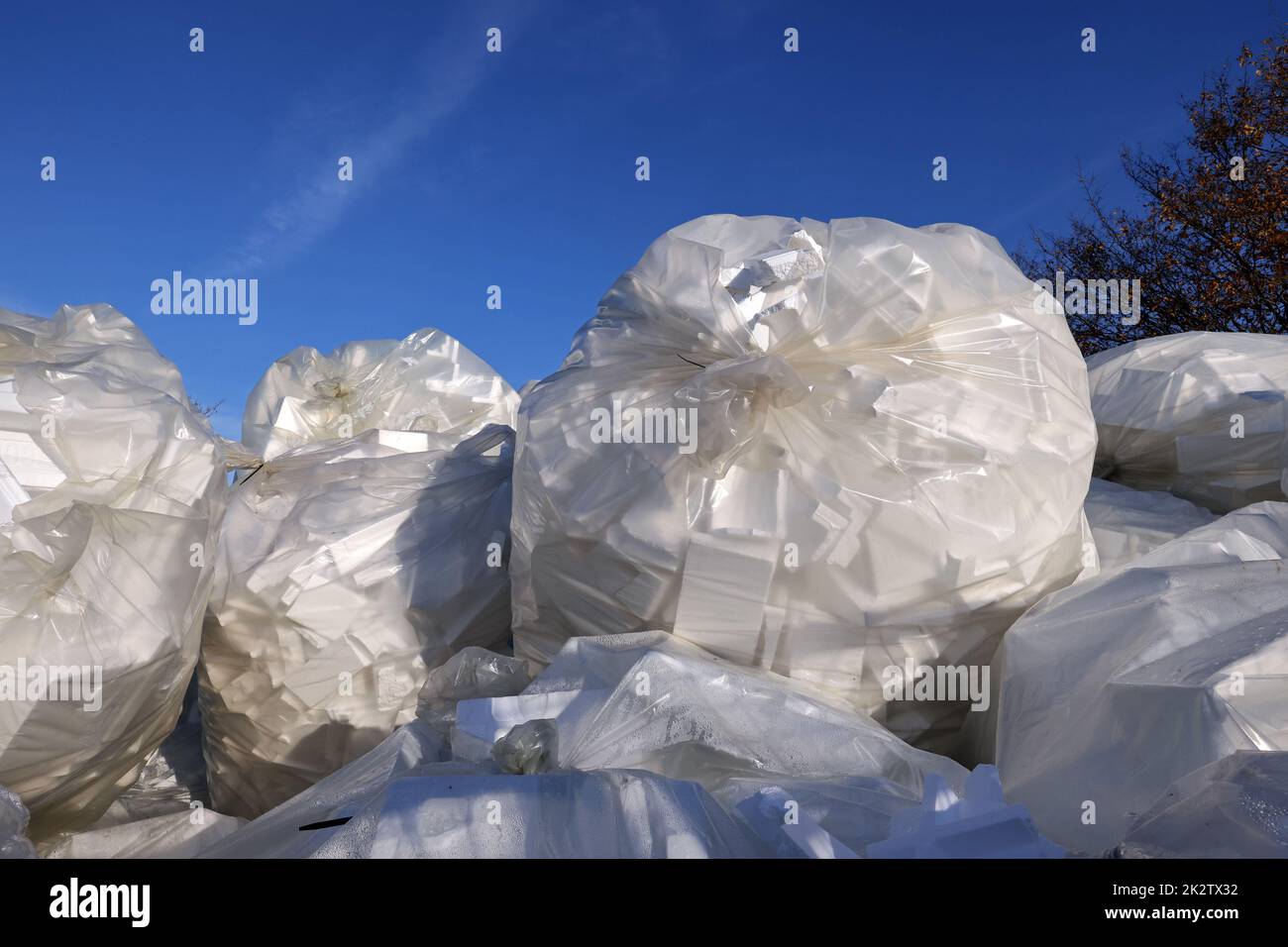 polistirolo in sacchetto Foto Stock