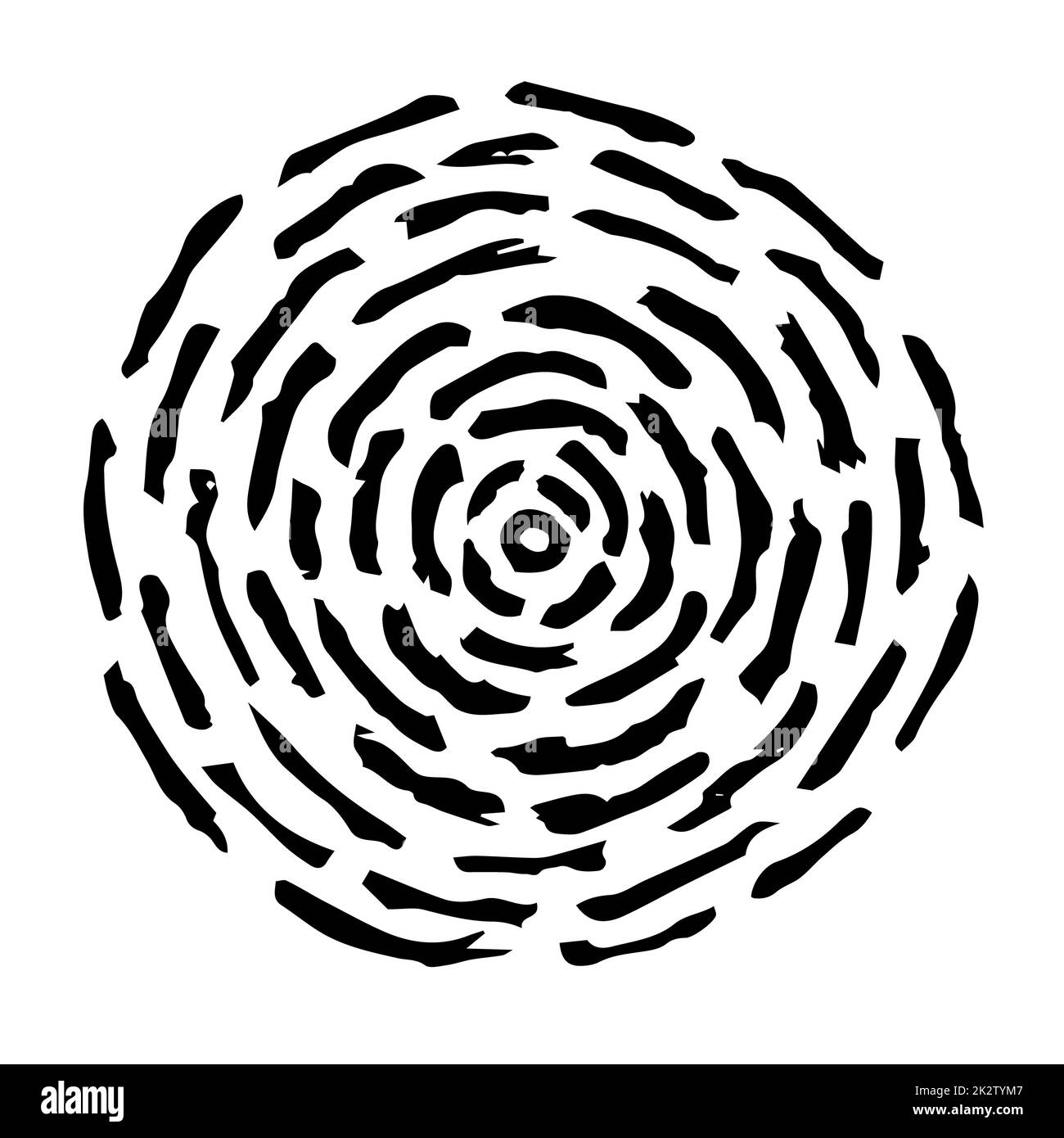 Sole disegnato a mano dipinto con pennello d'inchiostro Foto Stock