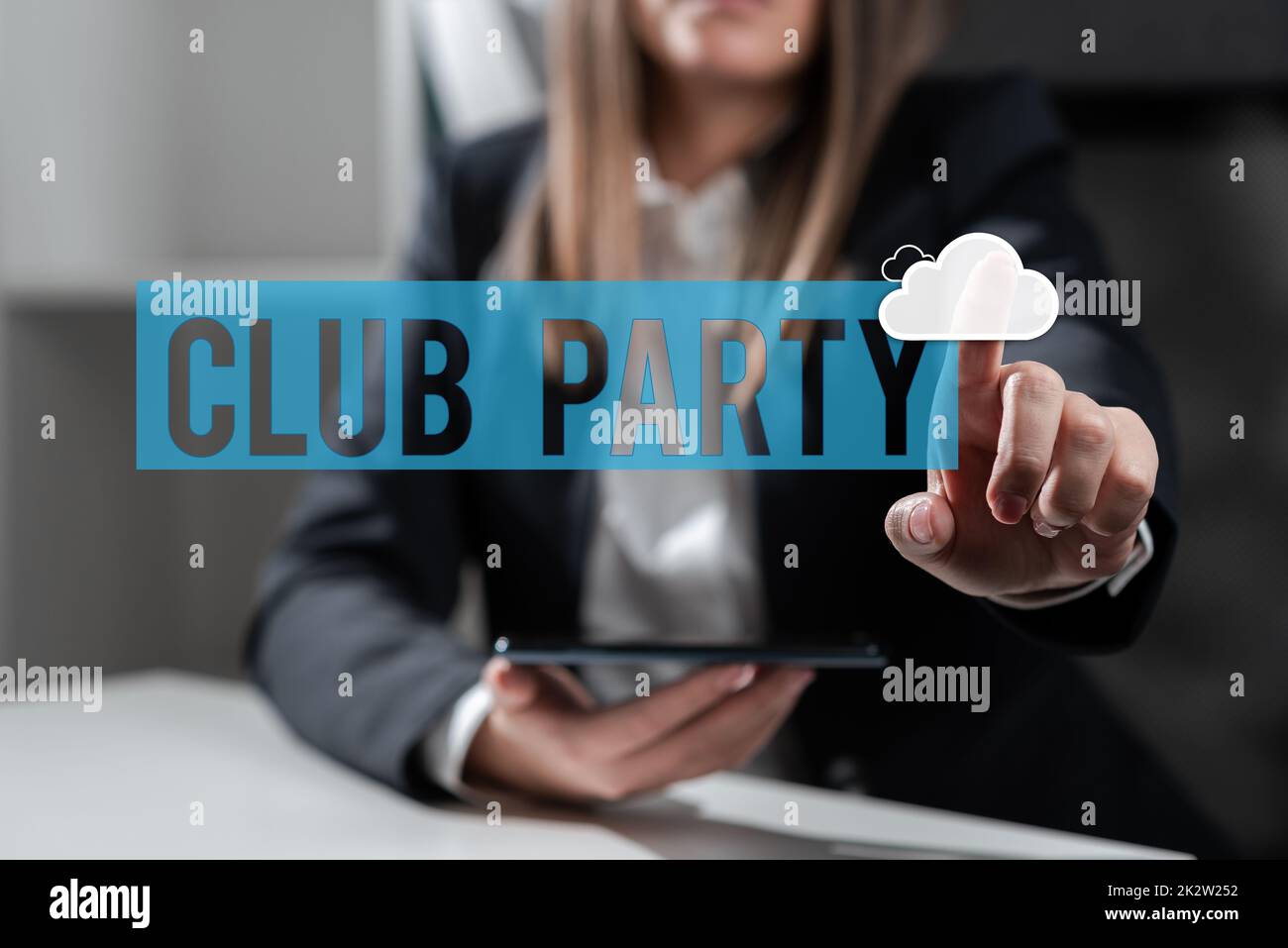 Testo che mostra Inspiration Club Party. Business idea sociale riunione in un luogo che è informale e può avere bevande -47242 Foto Stock