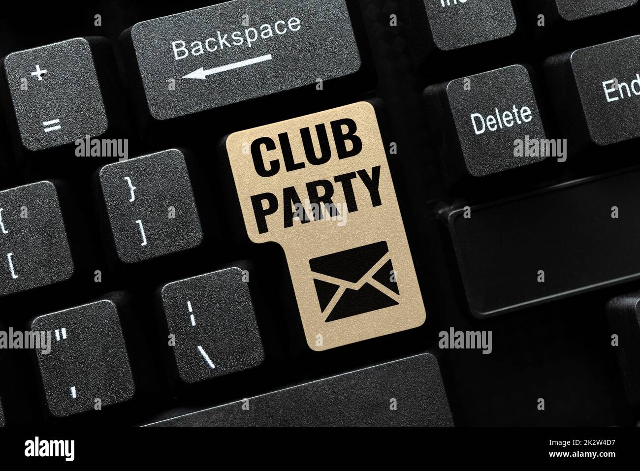 Scrittura visualizzazione testo Club Party. Business approccio sociale riunione in un luogo che è informale e può bere -48799 Foto Stock