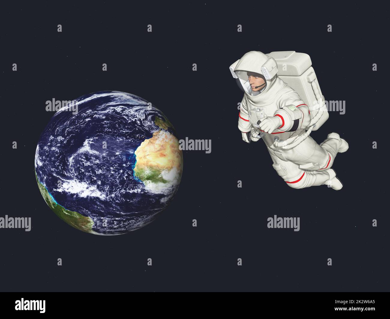 Pianeta Terra e astronauta Foto Stock