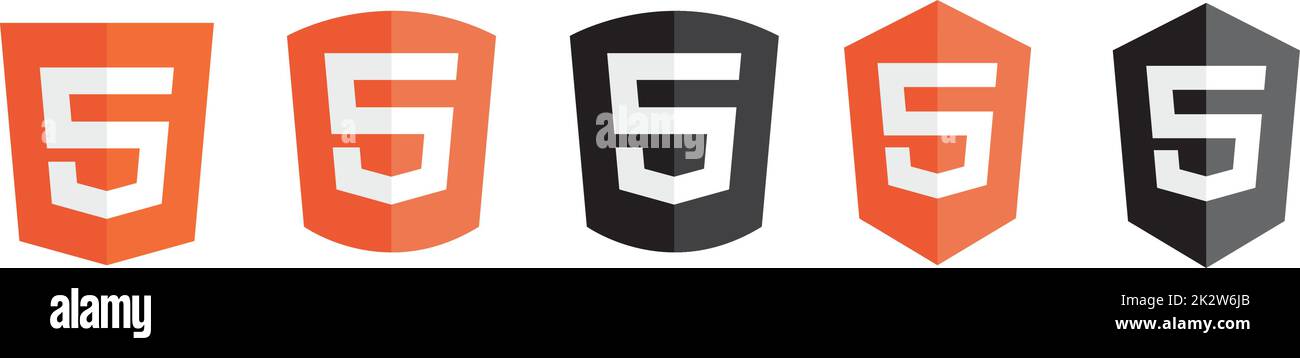 Logo HTML5 su sfondo bianco Illustrazione Vettoriale