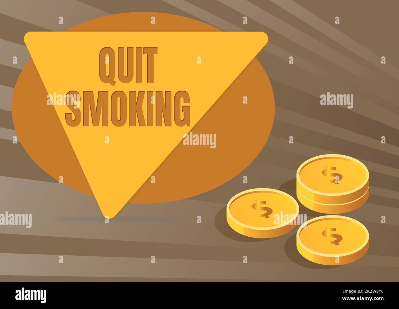 Ispirazione mostrando segno Quit Smoking. Panoramica del business interruzione o arresto dell'uso di tabacchi monete dipendenza simboleggiare futuri piani finanziari calcolando con successo ipoteca. Foto Stock