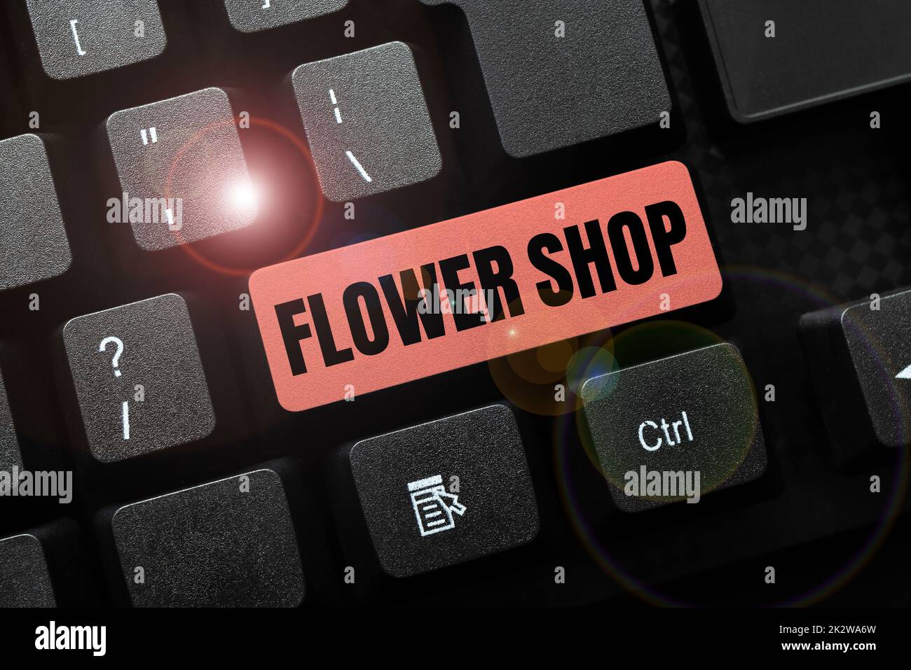 Testo della scrittura Flower Shop. Idea di affari dove i fiori recisi sono venduti con le decorazioni per i regali -48611 Foto Stock