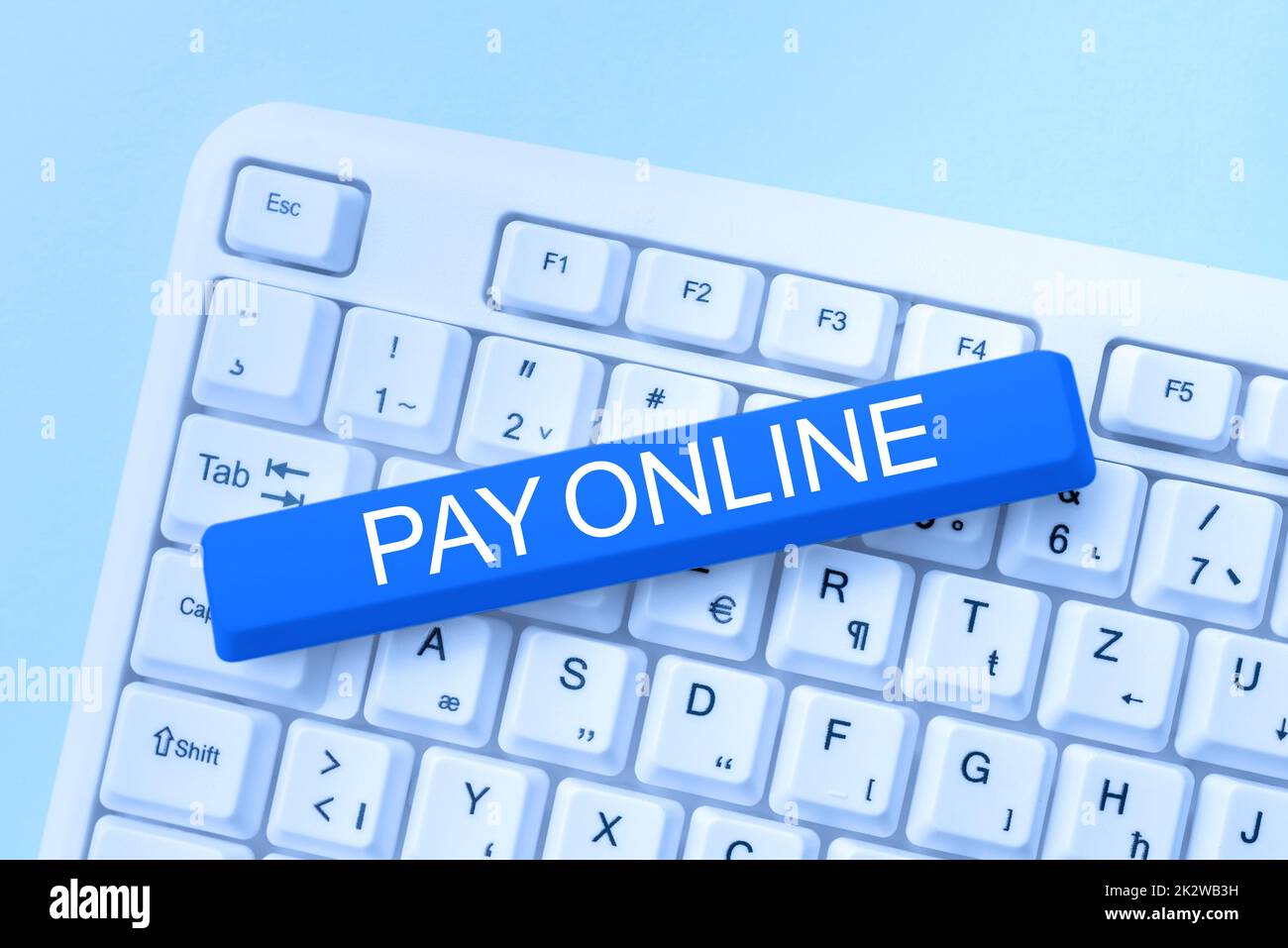 Testo di scrittura paga in linea. Business approccio acquistare prodotti o servizi utilizzando la carta di credito su qualsiasi sito web -48971 Foto Stock